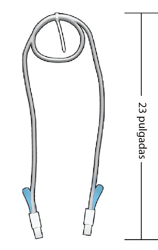 image:Gráfico en el que se muestra la longitud entre la correa para cables y los extremos de cable.