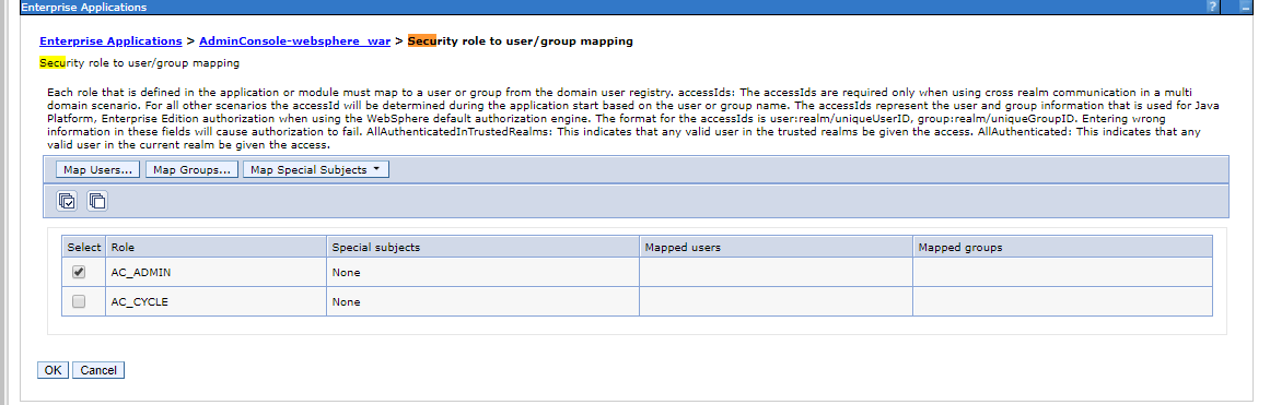 Enterprise Applications screen