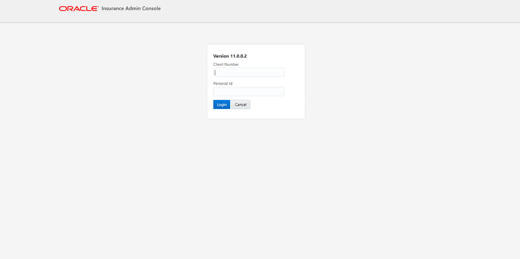 Admin Console login screen
