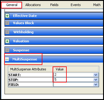 Multisuspense on transaction General pane