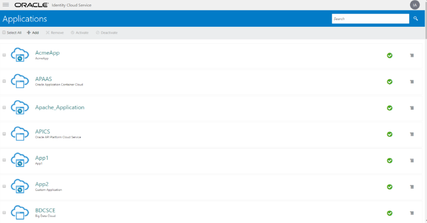 WebSphere security application screen
