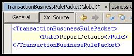 Example TransactionBusinessRulePacket Business Rule XML
