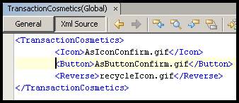 Example TransactionCosmetics rule XML