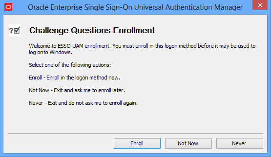 Challenge Question enrollment