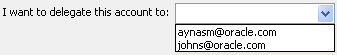 Delegate account to a user account