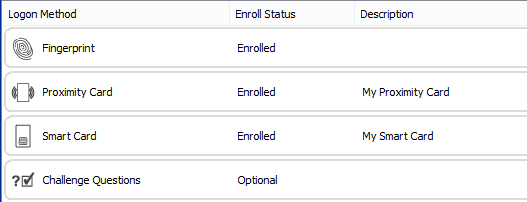 Fingerprint status-enrolled