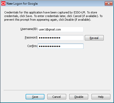 New Logon dialog