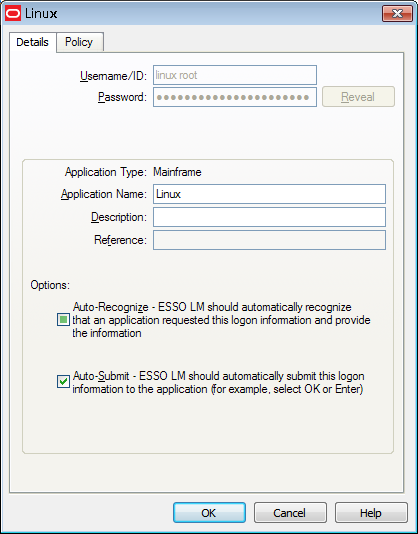 Privileged Account Properties Details Tab