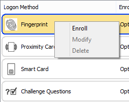 Select a logon method