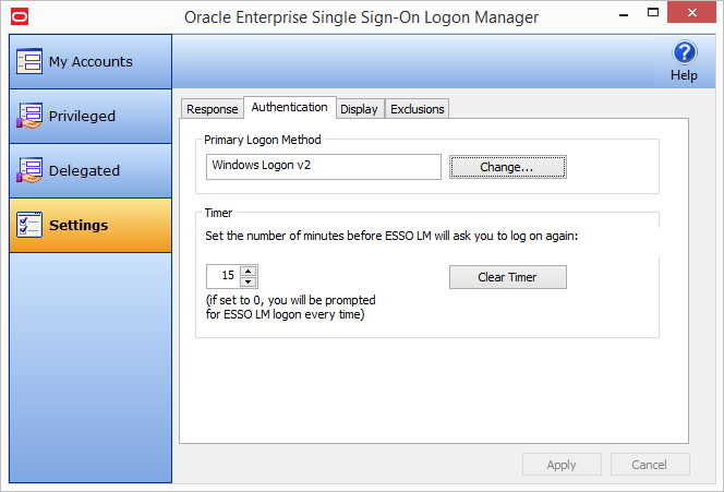 Authentication Settings