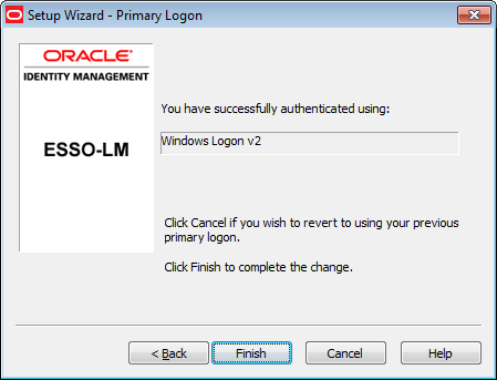 Change primary logon confirmed