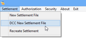 This figure shows the OHC Credit Card Transfer — Settlement Menu