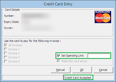 This figure shows the Setting Card Spending Limit