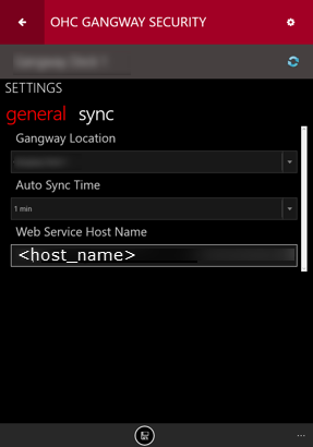 This figure shows the Settings tab in Gangway Security application.