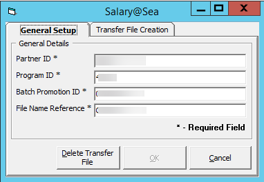 The figure shows the Cashless Payroll - Salary @Sea form. The figure shows the Cashless Payroll - Salary @Sea form.