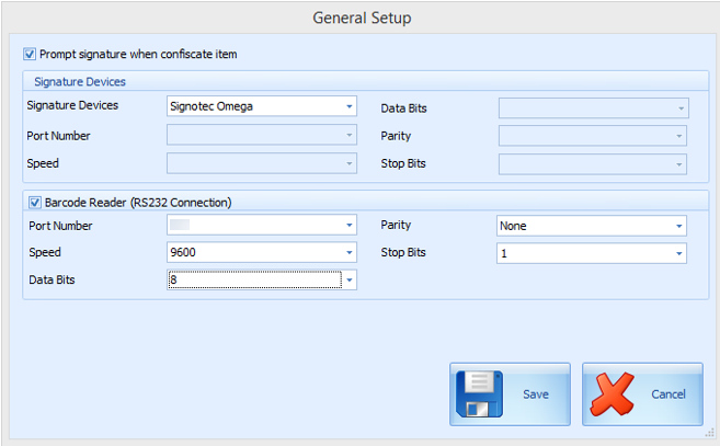 This figure shows the Track It General Setup