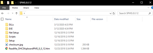 This figure shows the files of downloaded SPMS package