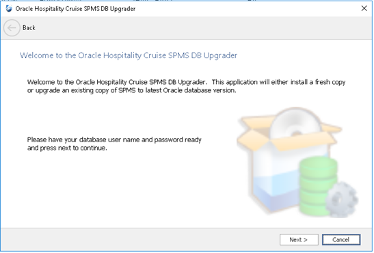 This figure shows the OHC Database Installer Welcome Screen.