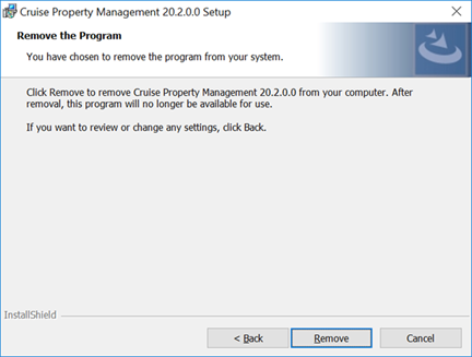 This figure shows the SPMS NextGen 20.1 Installshield - Remove Program.