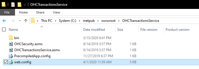 This figure shows the SPMS Secure Service Installed Folder