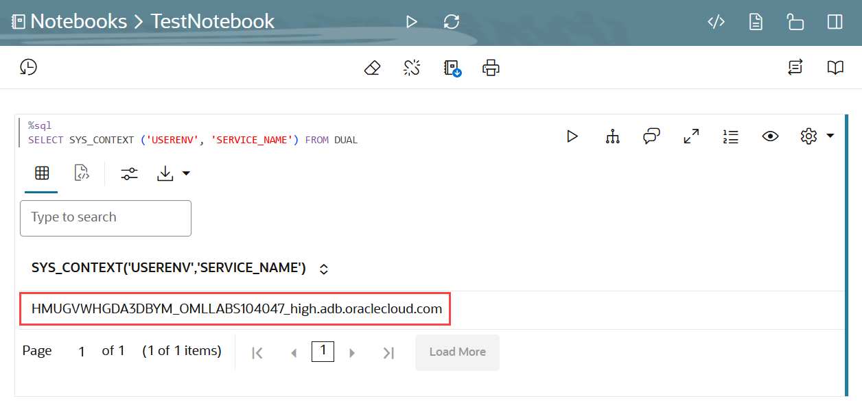 ノートブック内に表示されているADBサービス・レベル情報