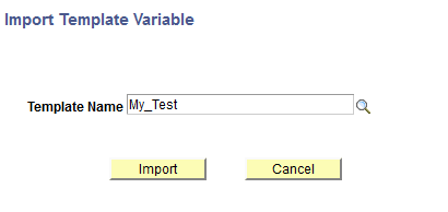 Import Template Variable dialog box