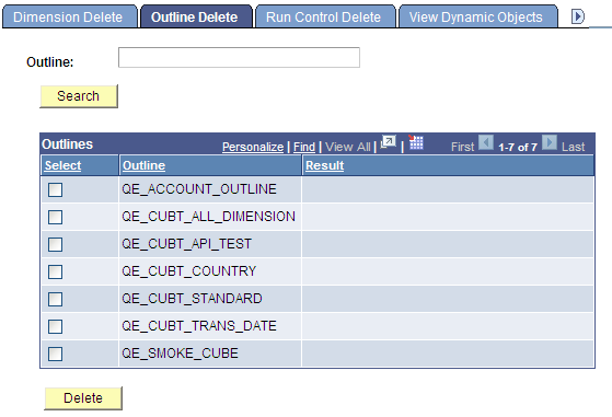 Outline Delete page