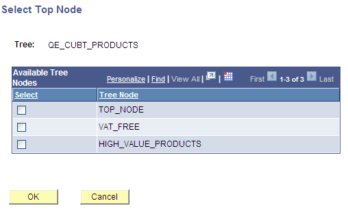 Example of the Select Top Node page