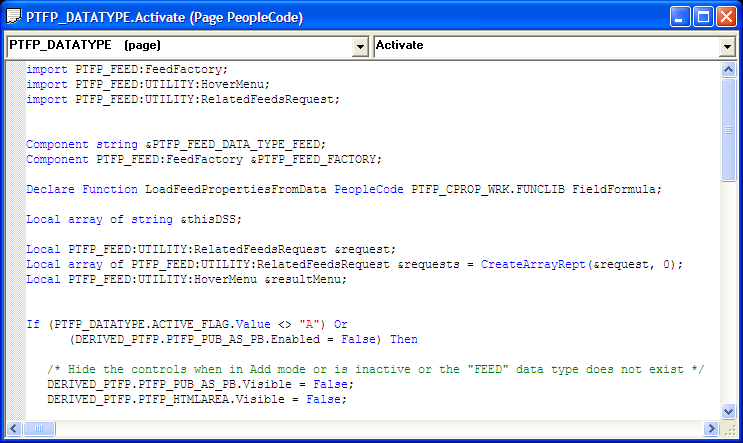Example of PTFP_DATATYPE Page PeopleCode