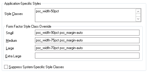Form factor style class override