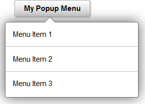 Example of a fluid pop-up menu