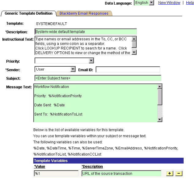 A page with multi-language entry enabled