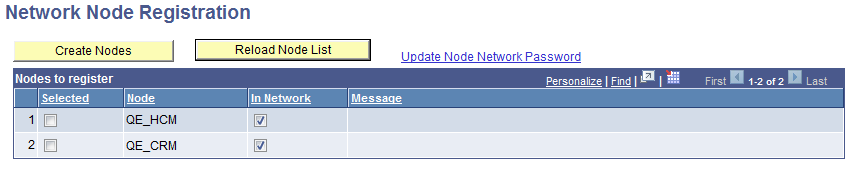 Network Node Registration page