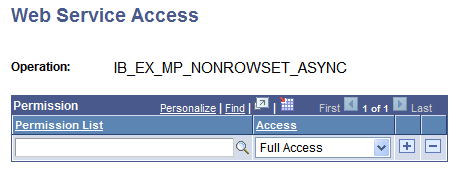 Web Service Access page