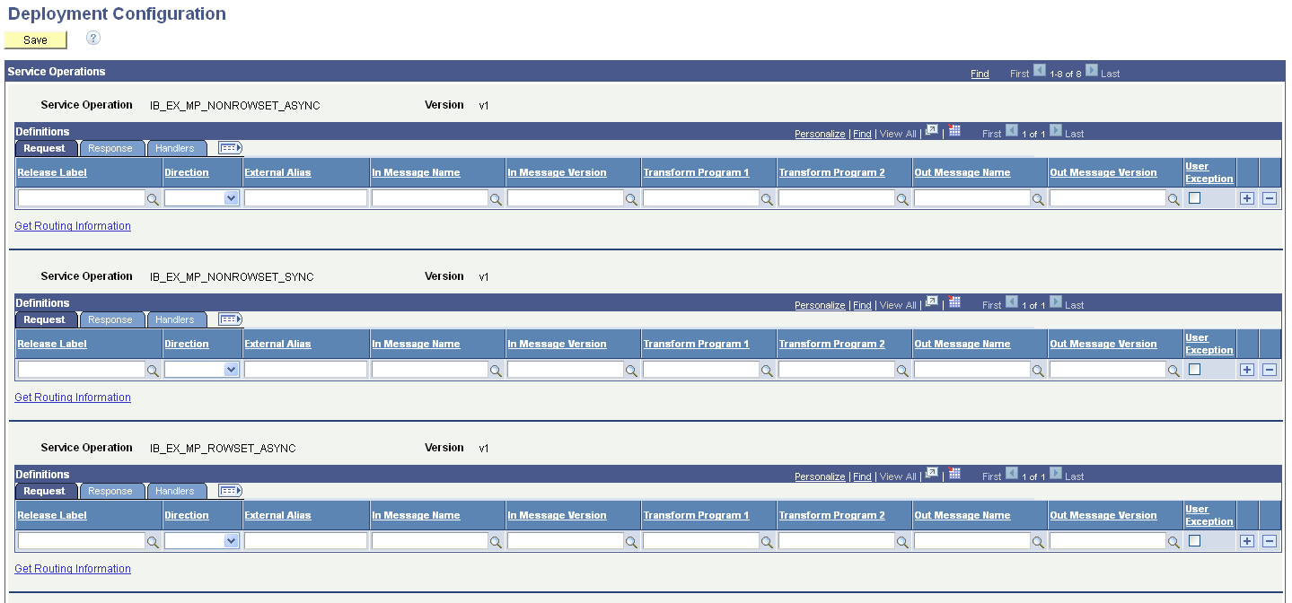 Deployment Configuration grids