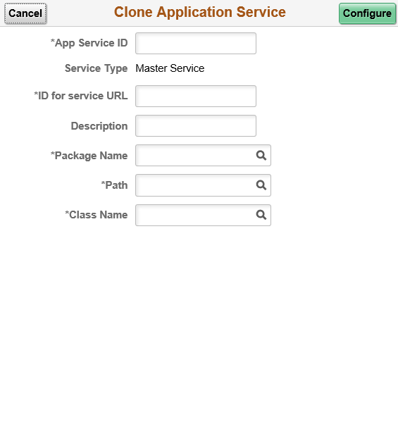 Clone Application Service dialog box
