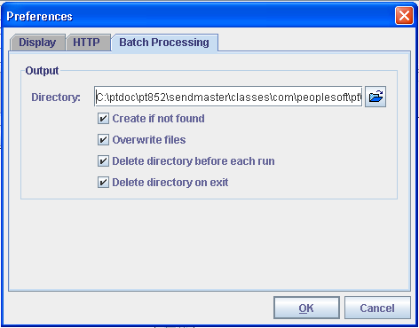 Preferences - Batch Processing page