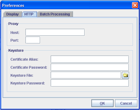Preferences - HTTP page