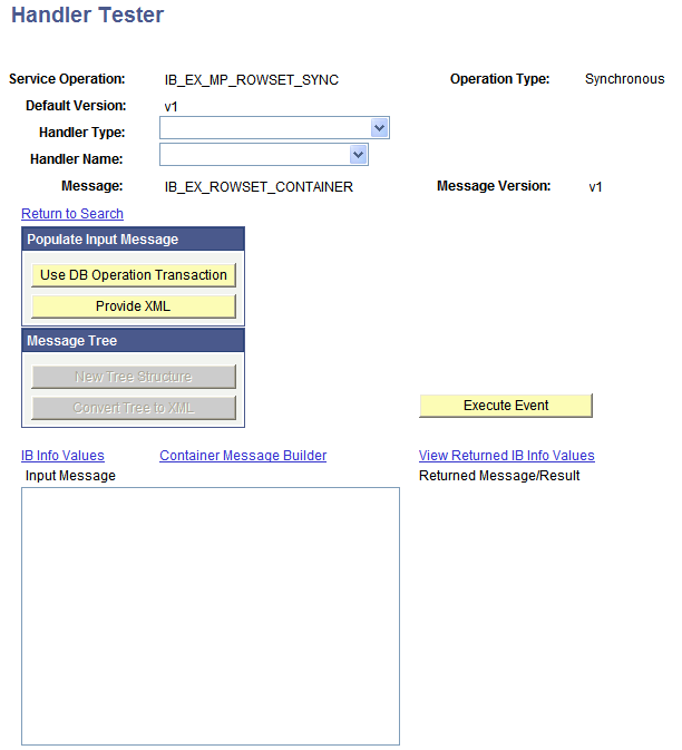 Handler Tester page