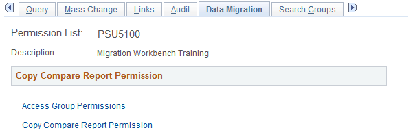 Data Migration Permissions page