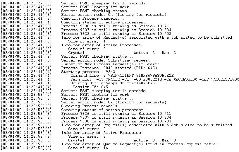 Example of log file