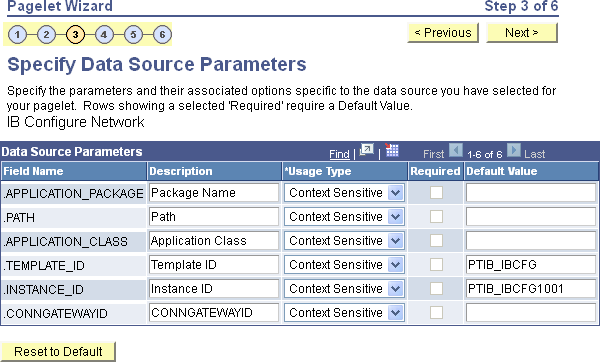 Specify Data Source Parameters (Activity Guide data source)