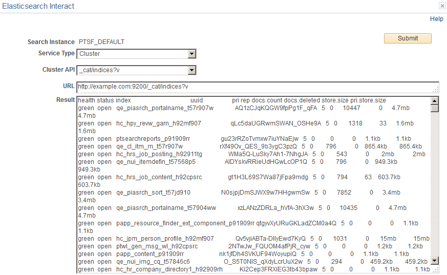 Elasticsearch Interact page