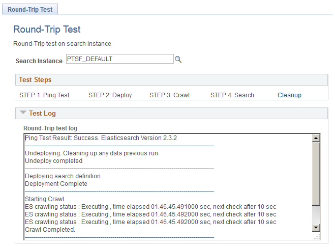 Round-Trip Test page