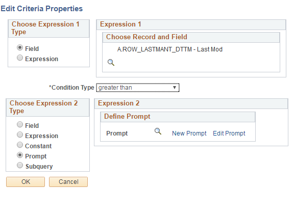 Edit Criteria Properties dialog box