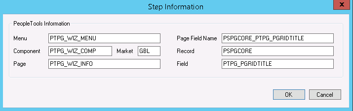 The Step Information dialog box