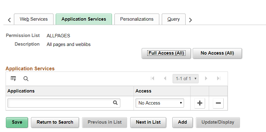 Permission Lists: Application Services