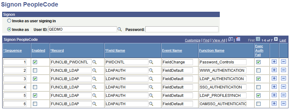 Signon PeopleCode page