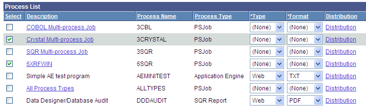 Example of selecting rows