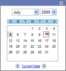 Calendar prompt window